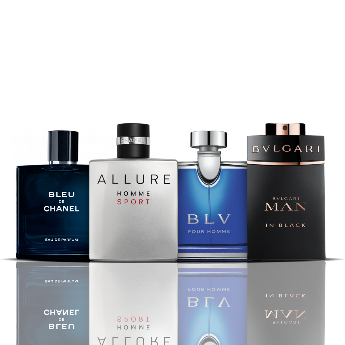 Set od 4 parfema | Bleu de Chanel + Allure Sport + BLV + Bvlgari Man in Black 100 ml
