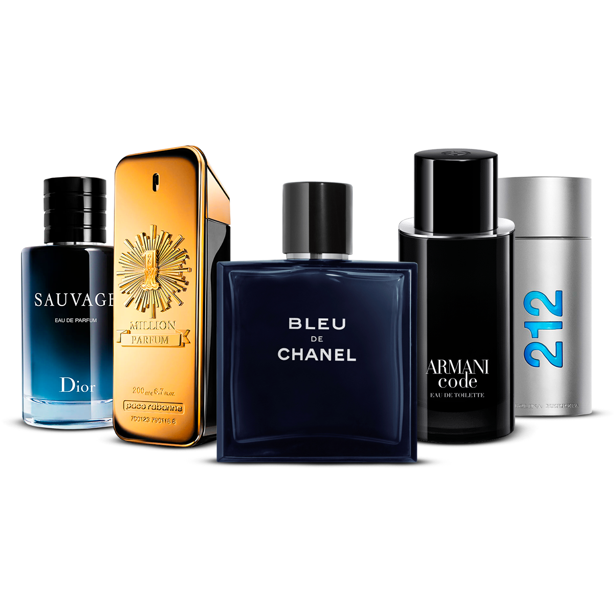 Set od 5 parfema   – Sauvage, 1 Million, Bleu de Chanel, Armani Code i 212 Men  [100 ml svaki]