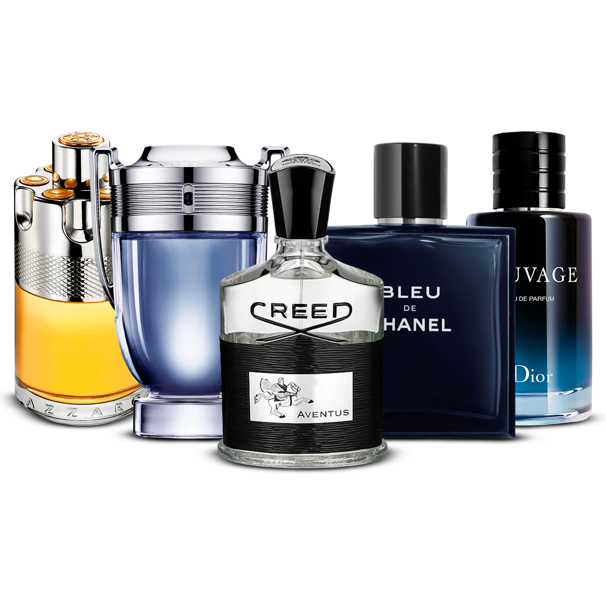 Set od 5 parfema  – Azzaro Wanted, Invictus, Creed Aventus, Bleu de Chanel i Sauvage  [100 ml svaki]