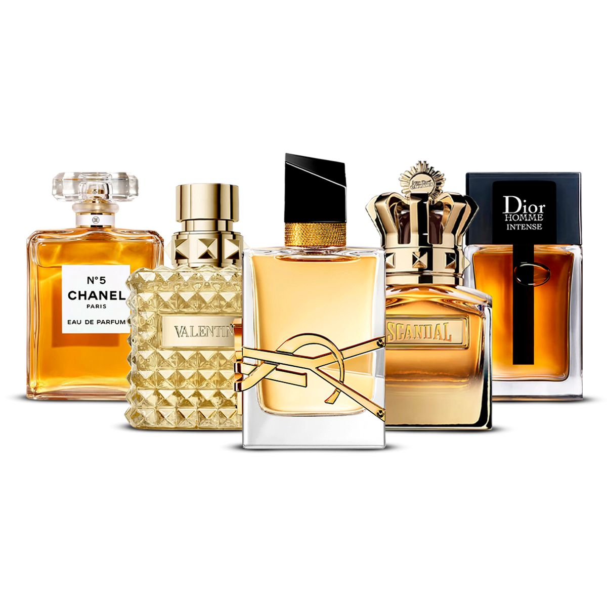 Set od 5 parfema  – Chanel Nº5, Valentino Uomo, Yves Saint Laurent Libre, Scandal Pour Homme i Dior Homme Intense  [100 ml svaki]